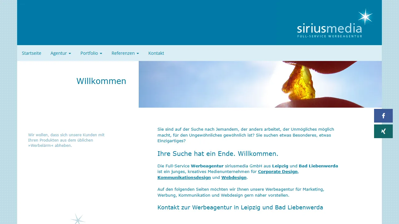 Screenshot of Full-Service Werbeagentur siriusmedia GmbH