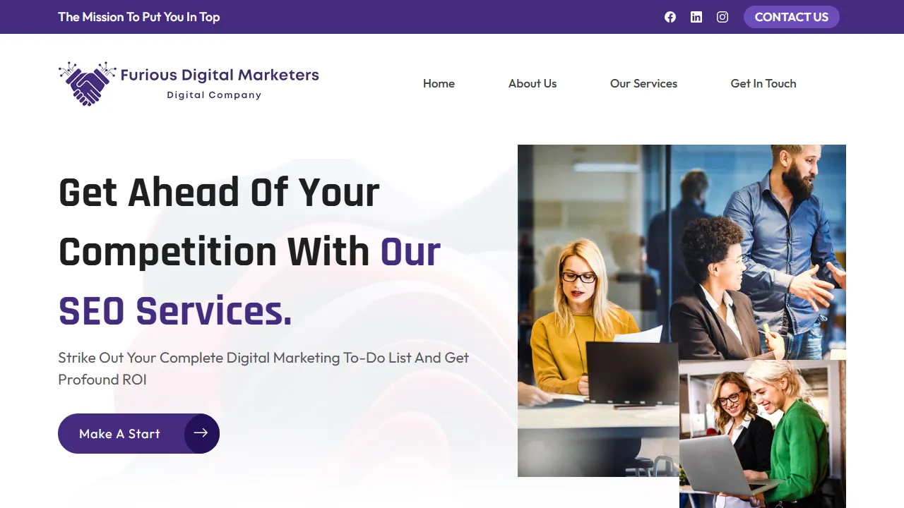 Screenshot of Furious Digital Marketers- Social Media & Digital Marketing Agency in Delhi