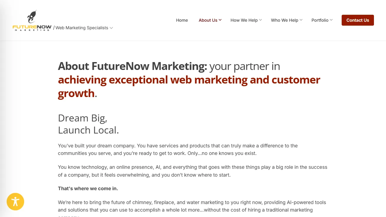 Screenshot of FutureNow Marketing