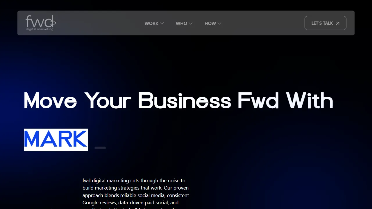 Screenshot of fwd digital marketing
