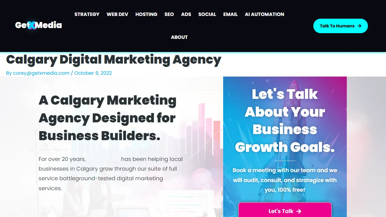 Screenshot of Get X Media - Calgary