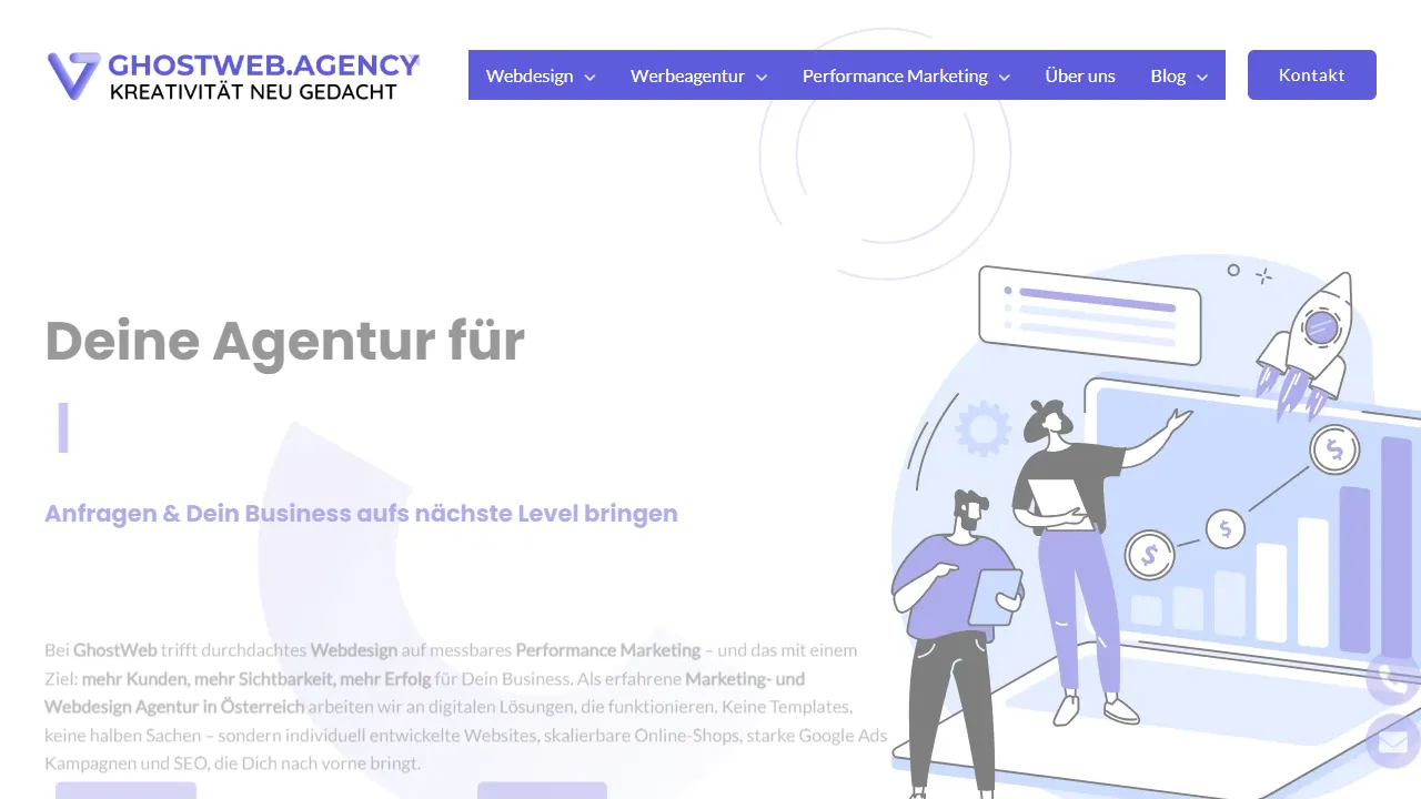 Screenshot of GhostWeb Agency - Marketing und Webdesign Agentur in Wien