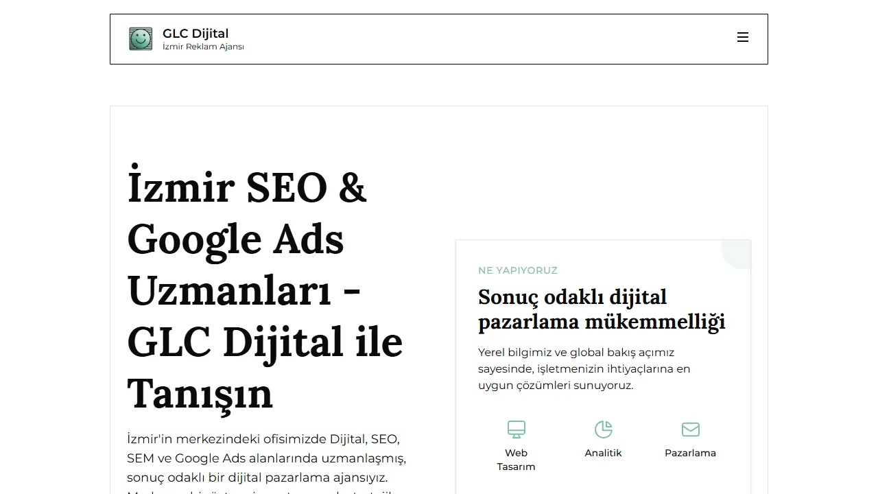 Screenshot of GLC Global Dijital Pazarlama