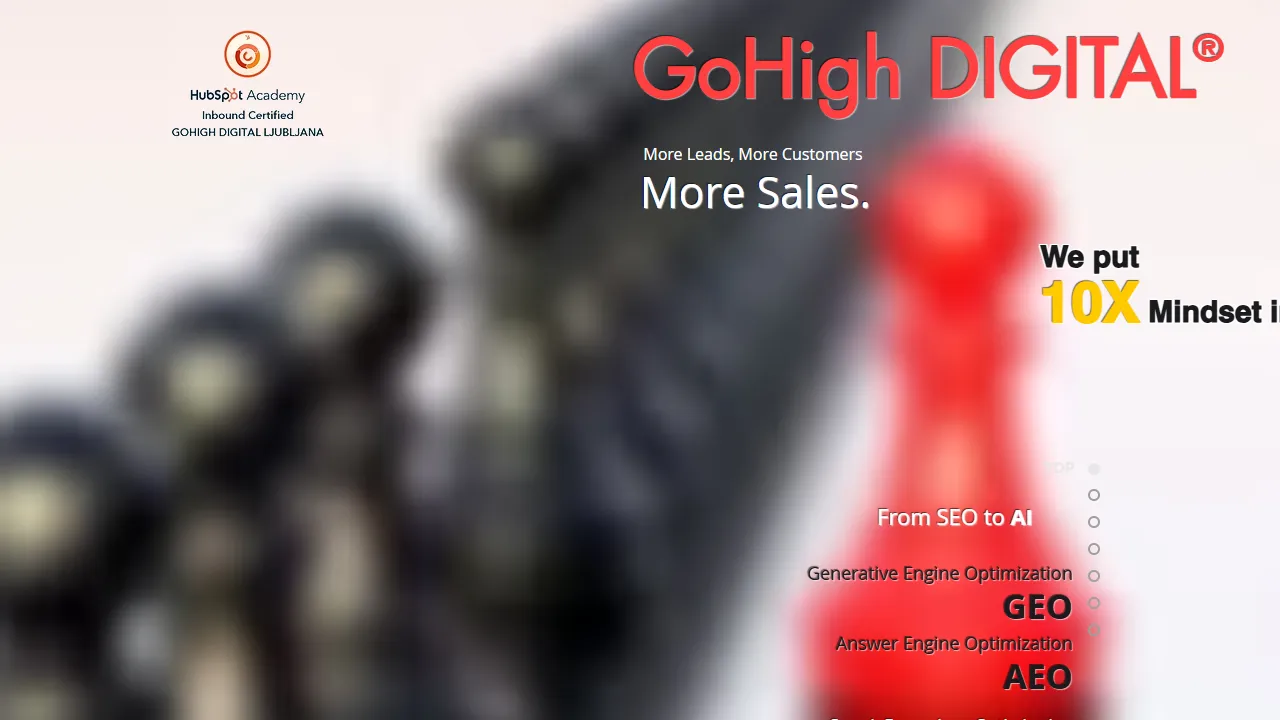 Screenshot of GoHigh DIGITAL Ljubljana, SEO Services for Business