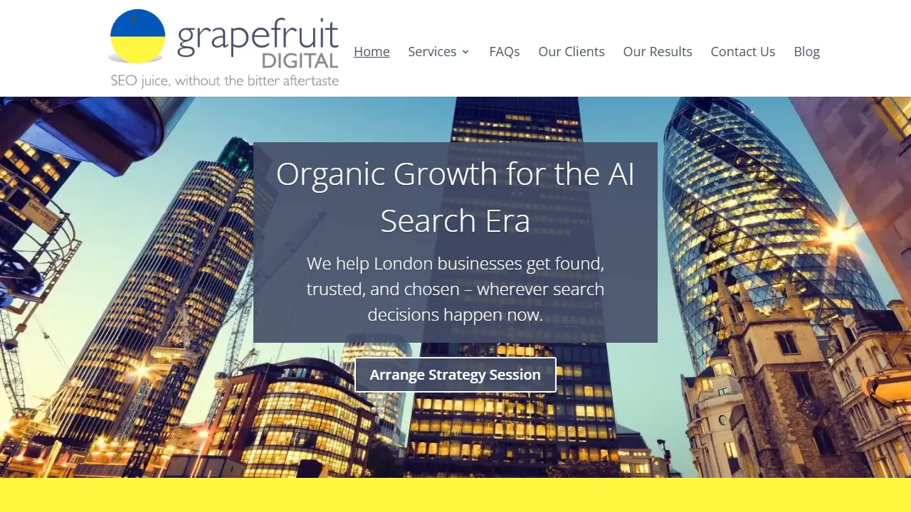 Screenshot of Grapefruit SEO London