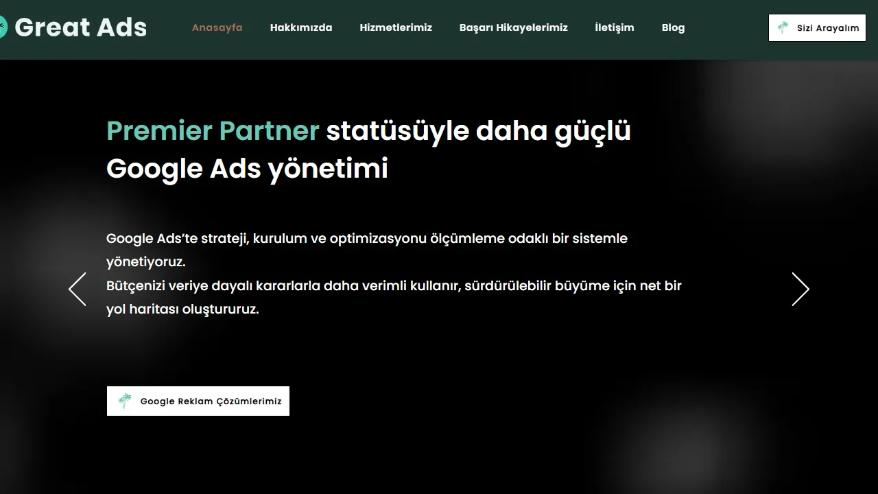 Screenshot of Great Ads Dijital Reklam Ajansı