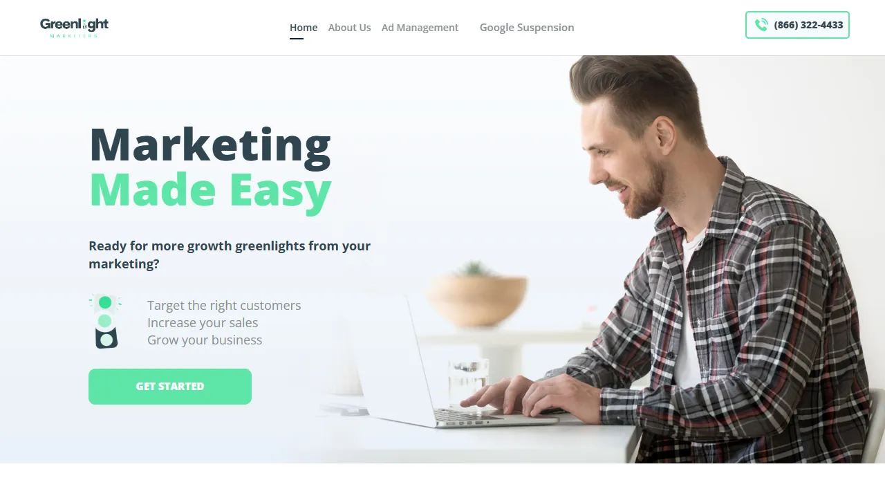 Screenshot of Greenlight Marketers