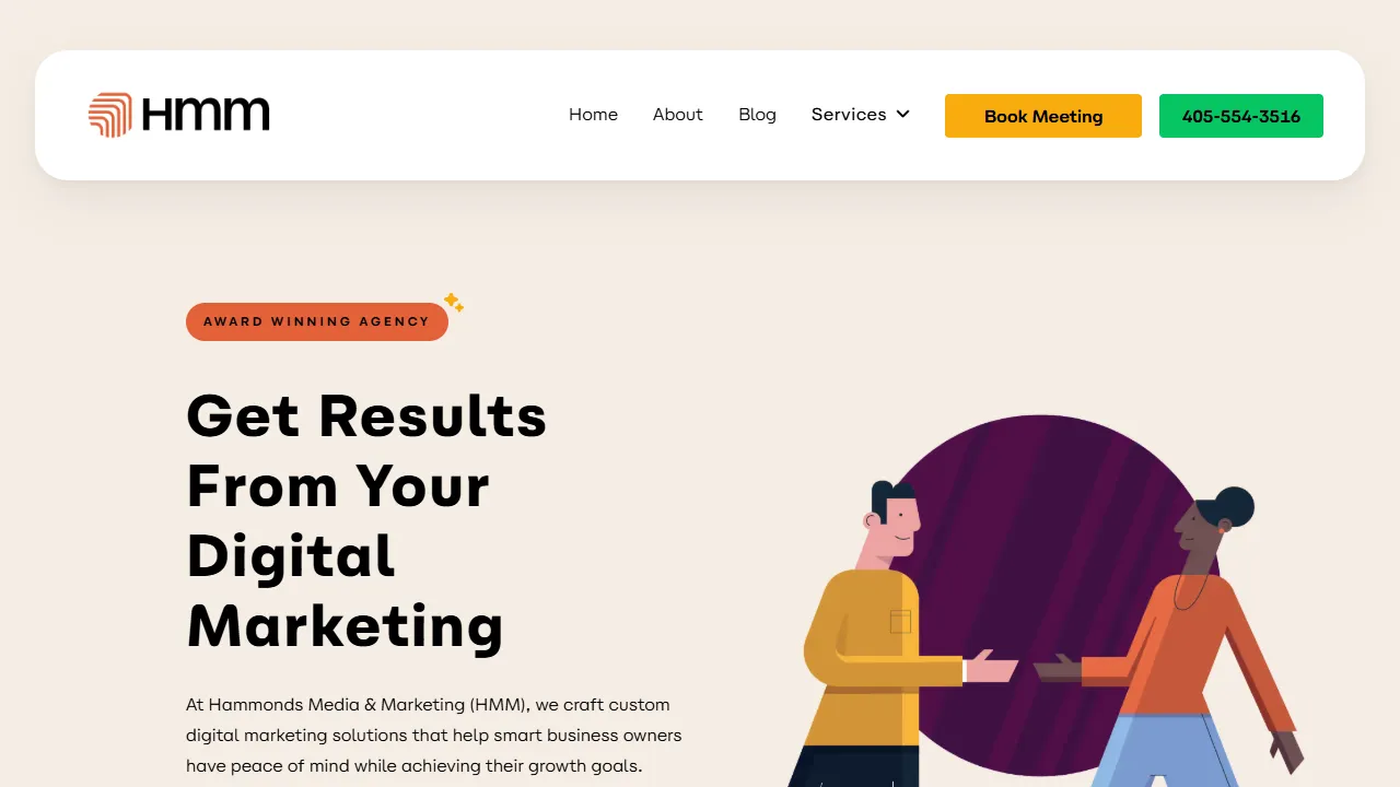 Screenshot of Hammonds Media and Marketing