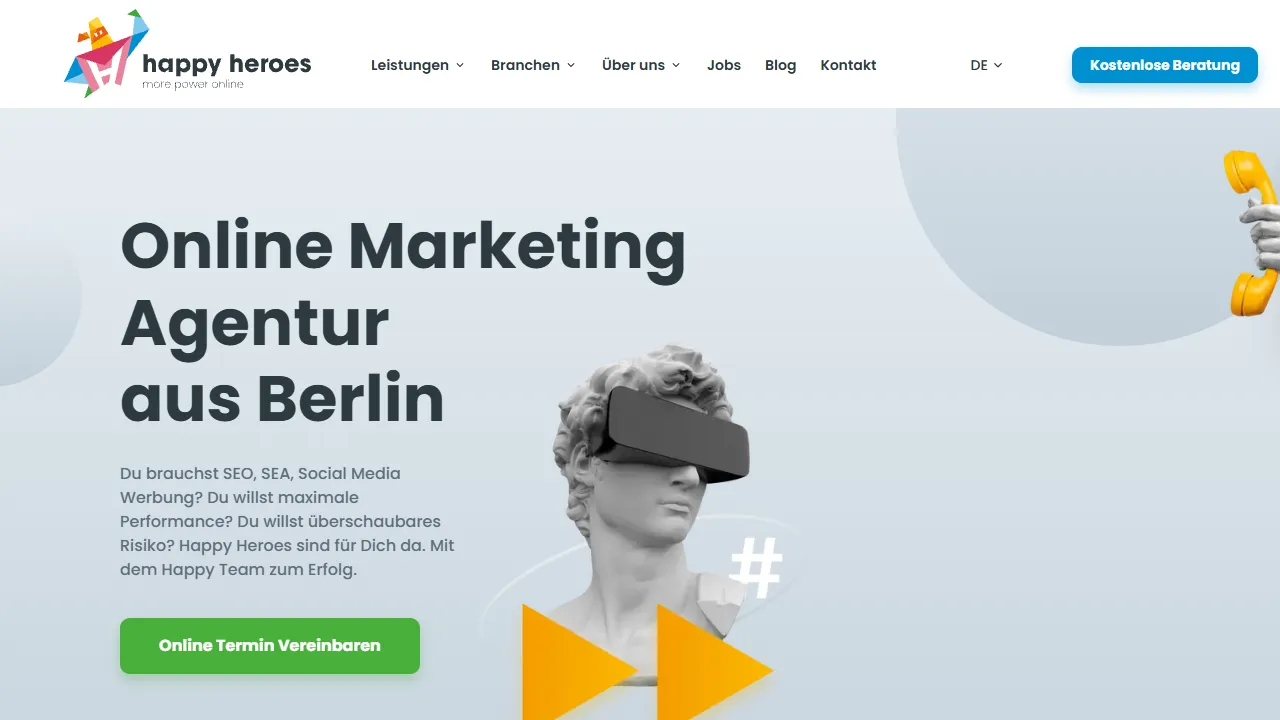 Screenshot of Happy Heroes Online Marketing Agentur GmbH