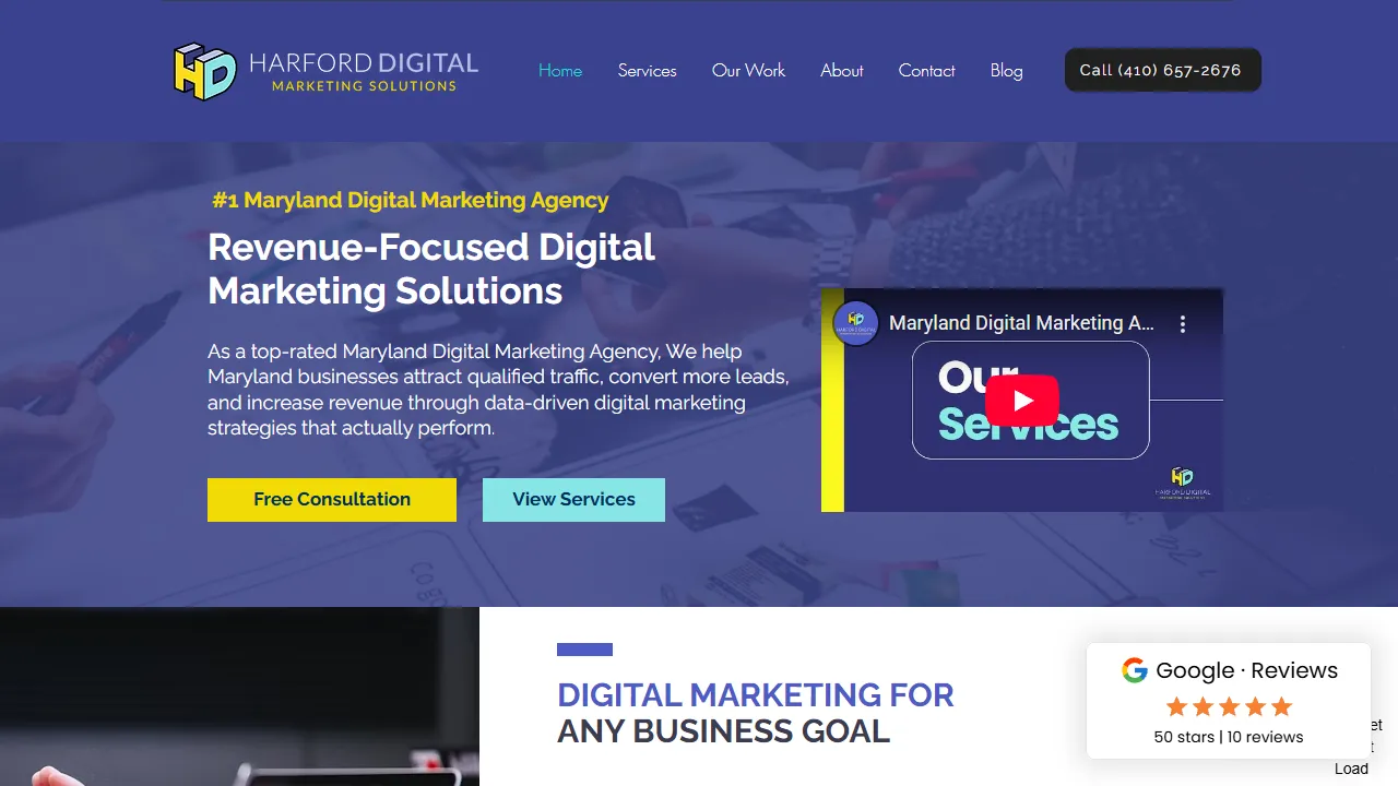 Screenshot of Harford Digital Marketing Solutions