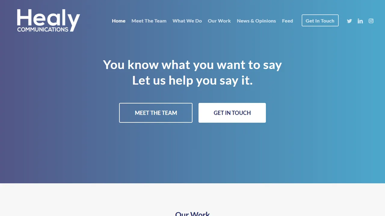 Screenshot of Healy Communications