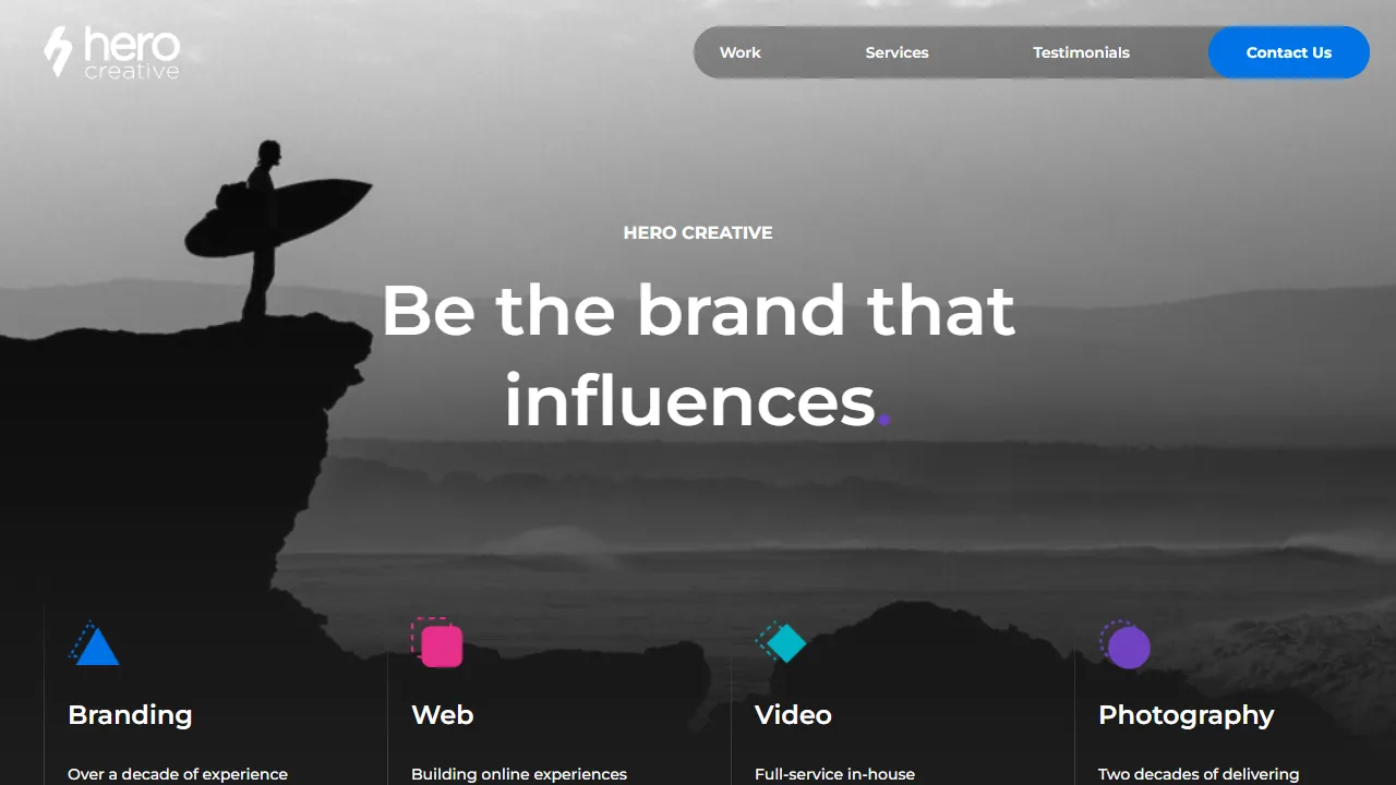 Screenshot of Hero Creative