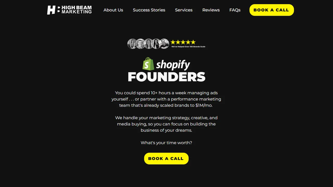 Screenshot of High Beam Marketing