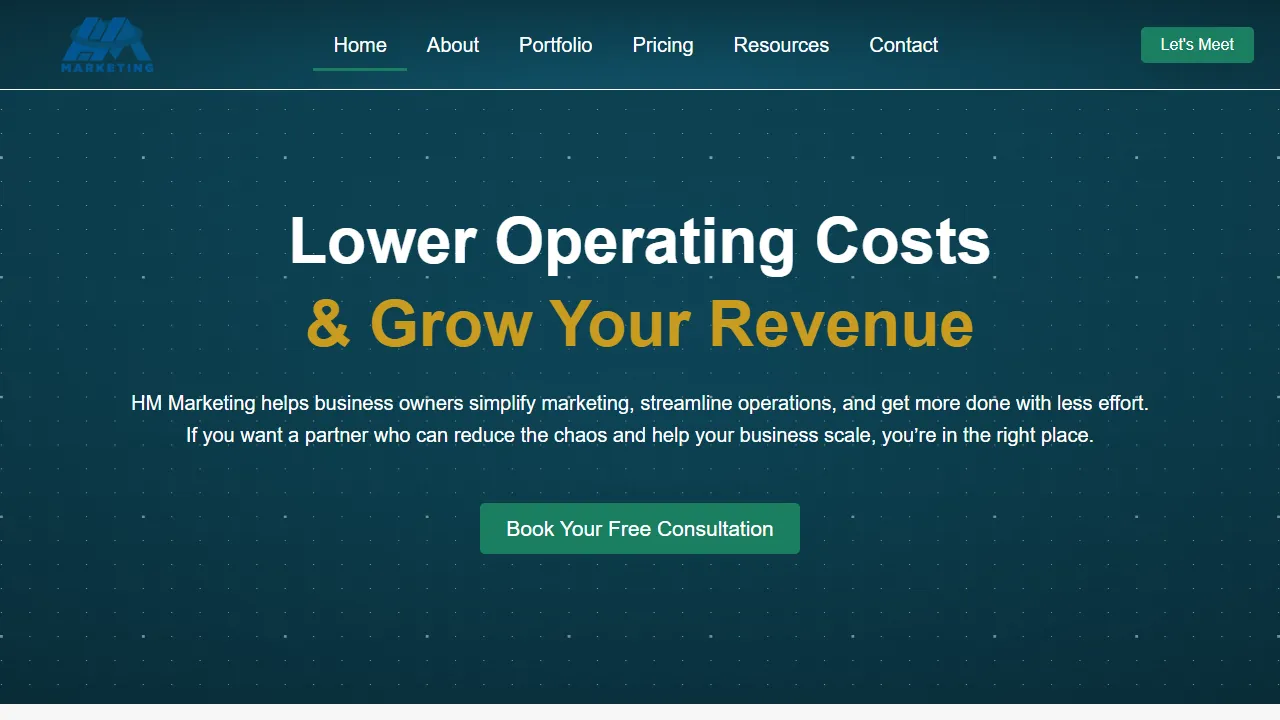 Screenshot of HM Marketing