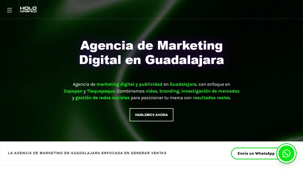 Screenshot of Holográfico, agencia de publicidad y diseño digital | Guadalajara