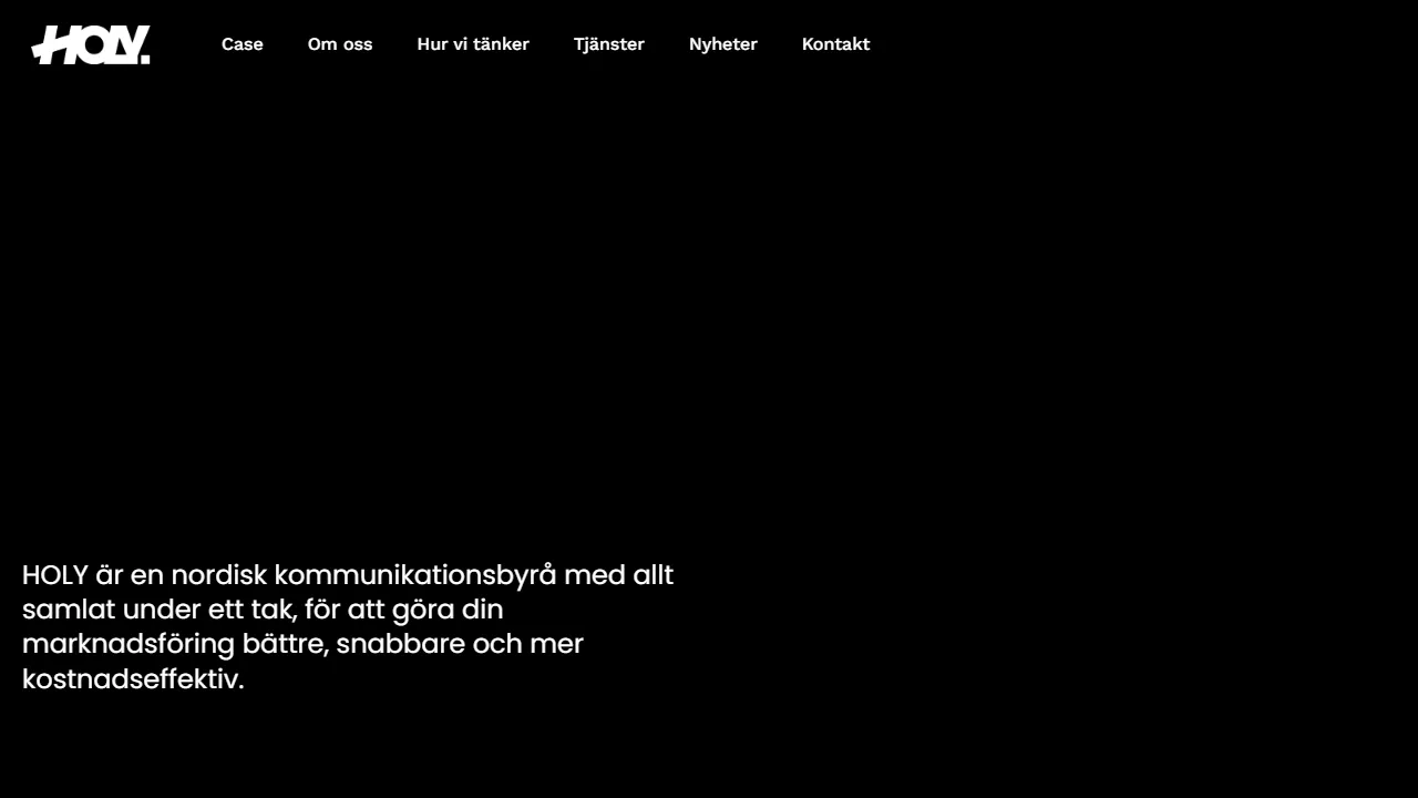 Screenshot of HOLY Reklambyrå