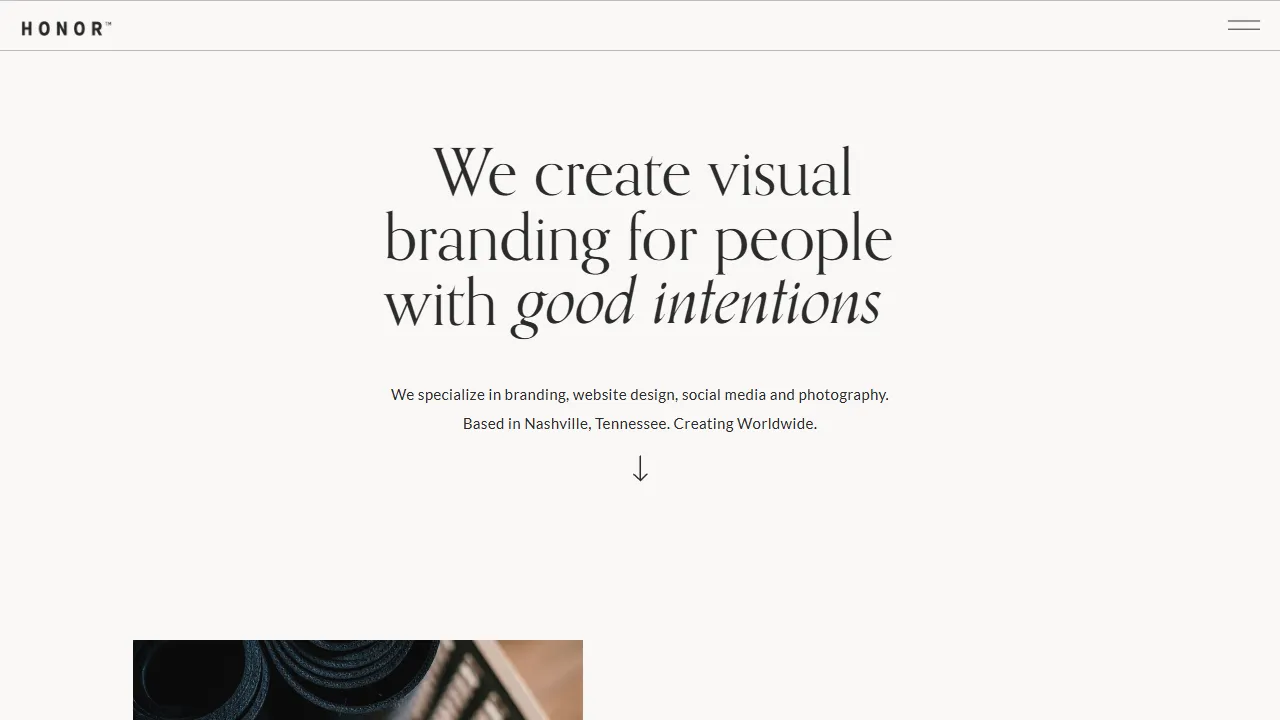 Screenshot of Honor Creative