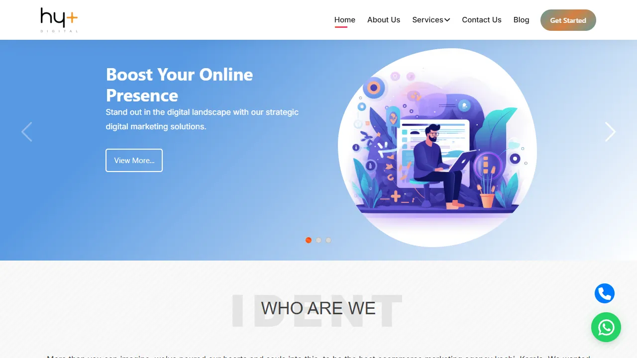 Screenshot of Hy+ Digital - Digital Marketing Agency in Kochi | SEO | Social Media Marketing Company in Kerala