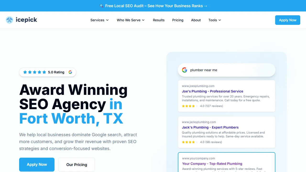 Screenshot of Icepick Web Design & SEO