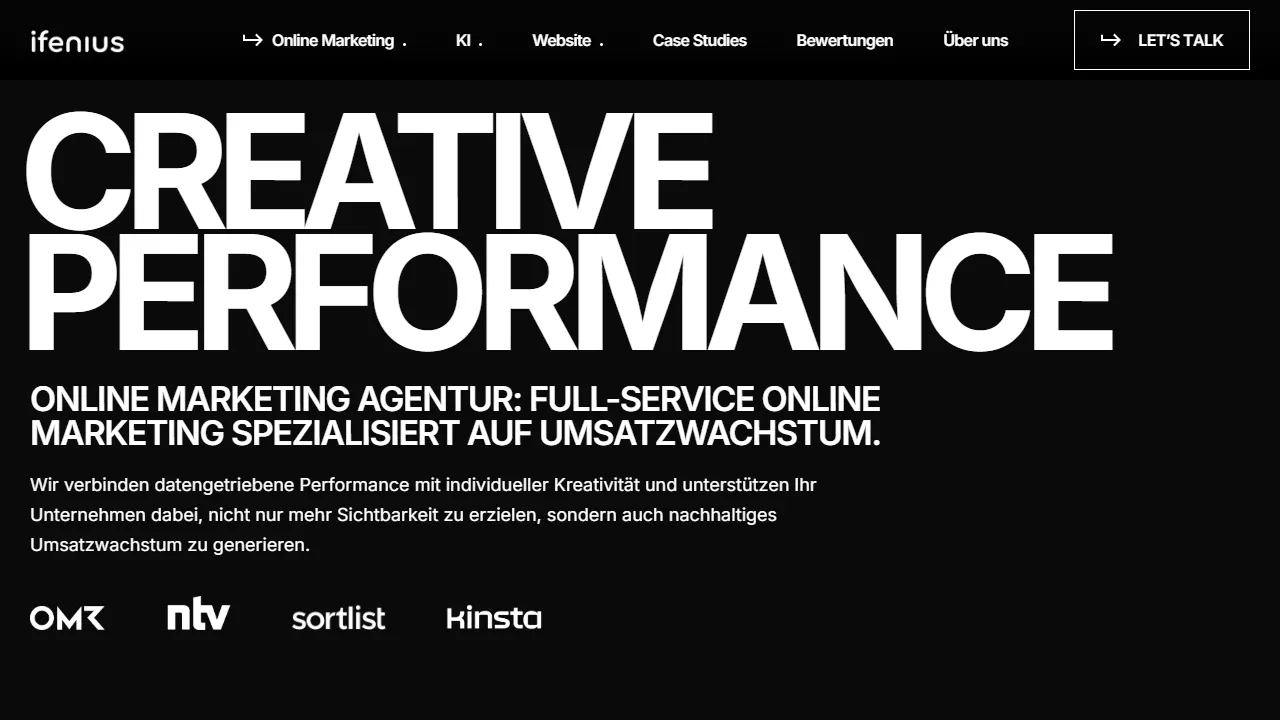 Screenshot of ifenius media - Online Marketing Agentur