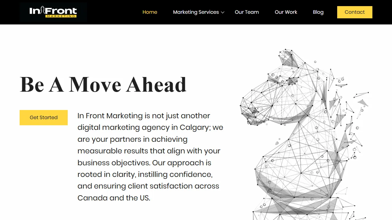 Screenshot of In Front Marketing