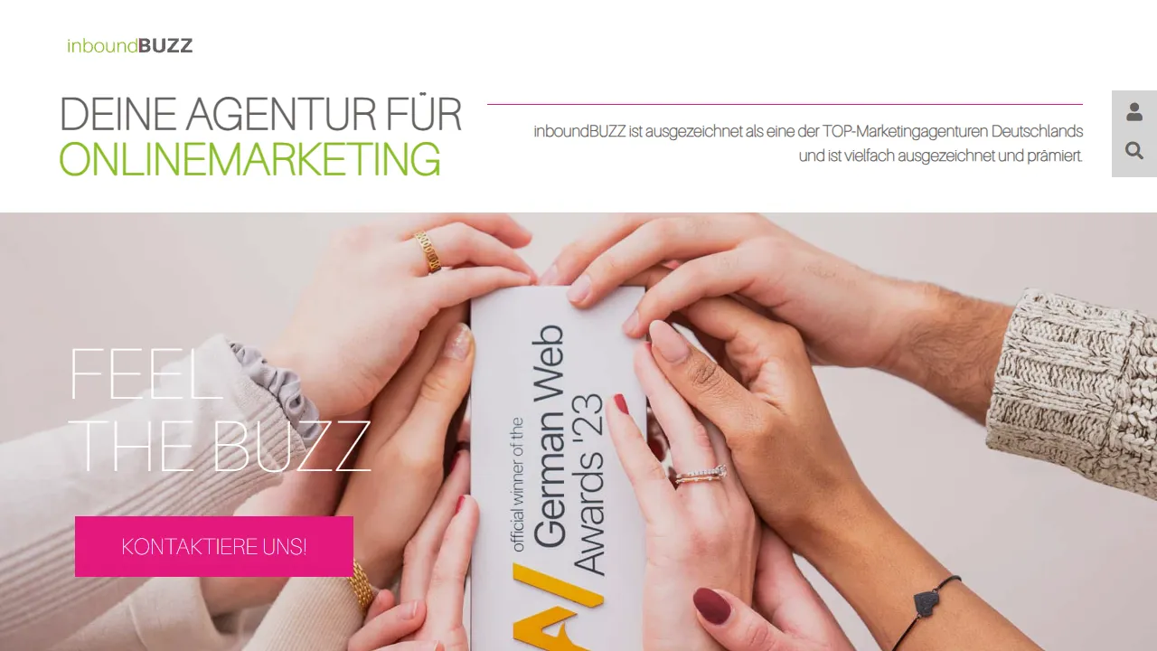 Screenshot of inboundBUZZ - Agentur für Online Marketing