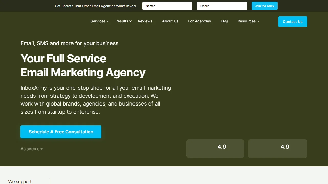 Screenshot of Inbox Army, LLC
