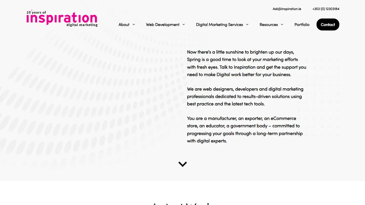 Screenshot of Inspiration Marketing