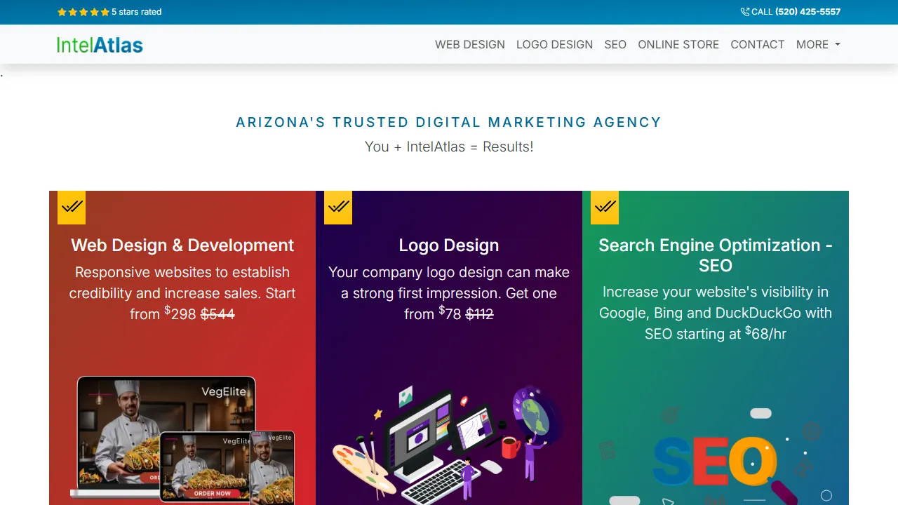Screenshot of IntelAtlas Marketing & Web Design