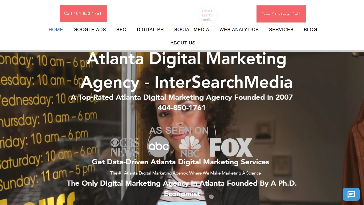 Screenshot of InterSearchMedia Atlanta Digital Marketing Agency