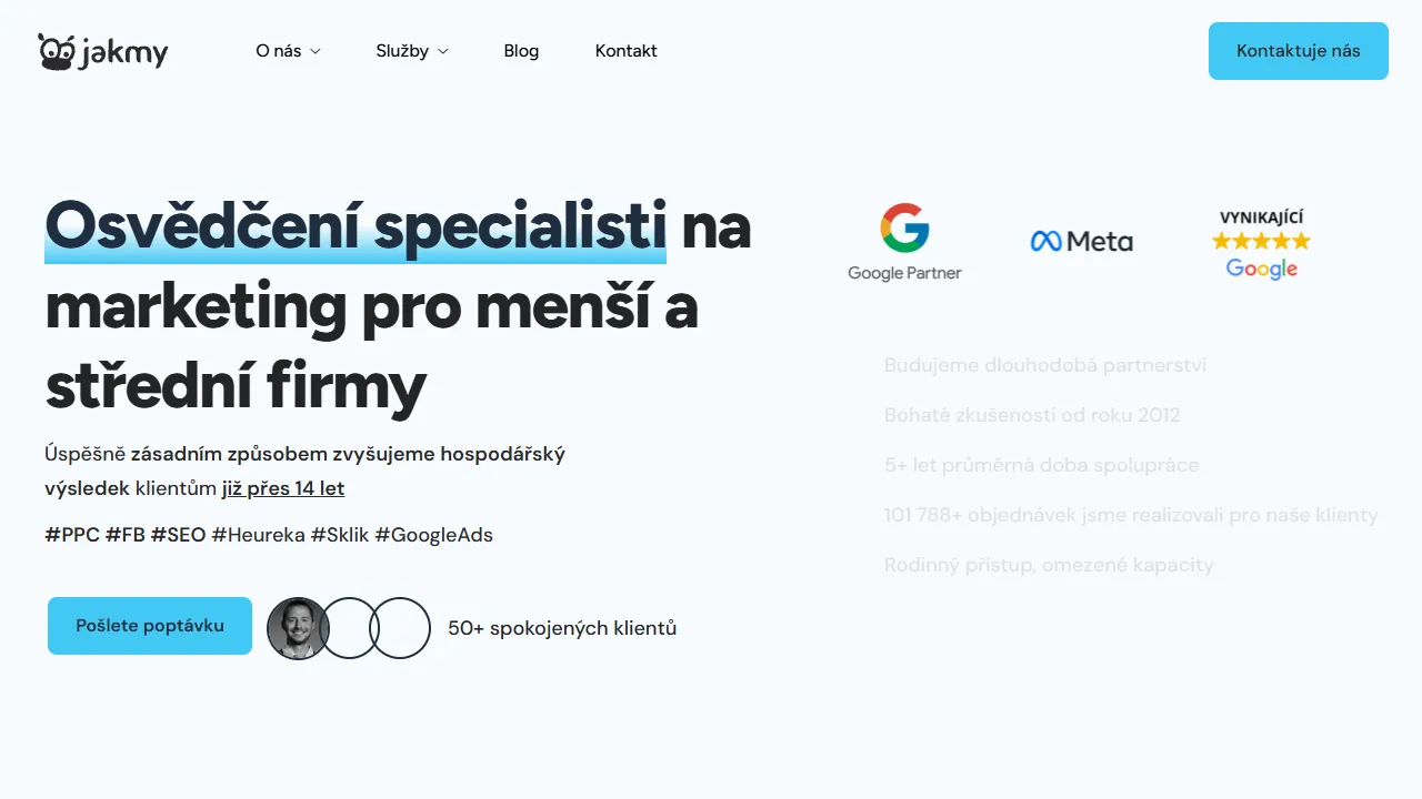 Screenshot of jakmy s.r.o. - PPC & SEO Praha