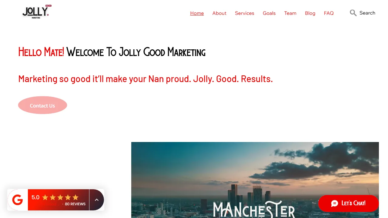 Screenshot of Jolly Good Marketing