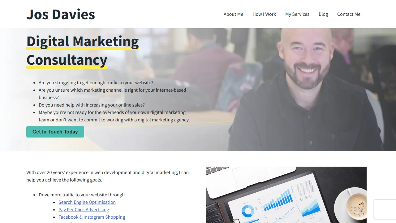 Screenshot of Jos Davies Digital Marketing Consultancy