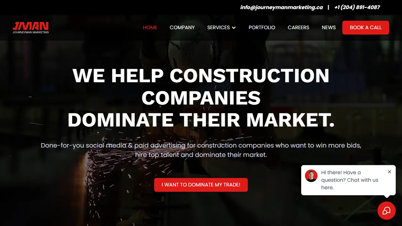 Screenshot of Journeyman Marketing