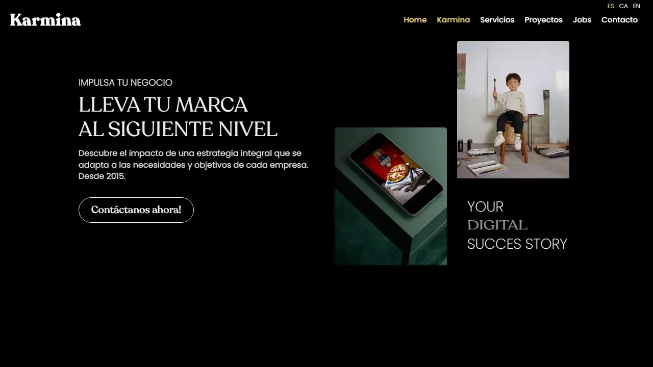 Screenshot of Karmina | Agencia de Marketing en Barcelona