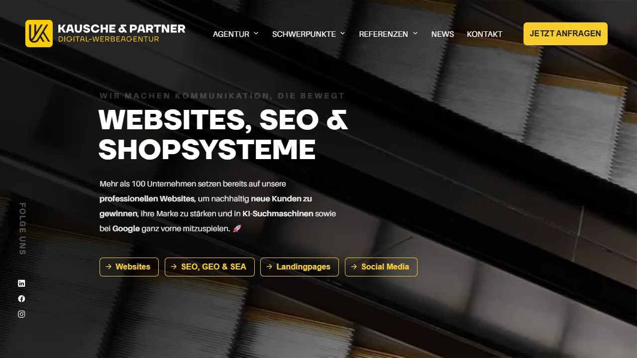 Screenshot of Kausche und Partner Werbeagentur