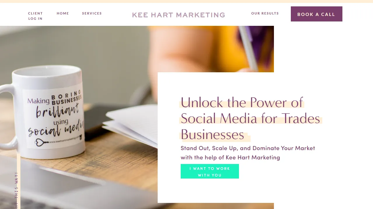 Screenshot of Kee Hart Marketing