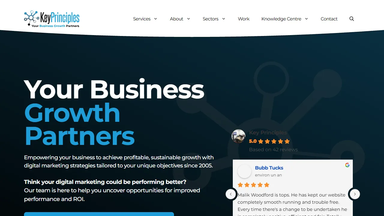 Screenshot of Key Principles