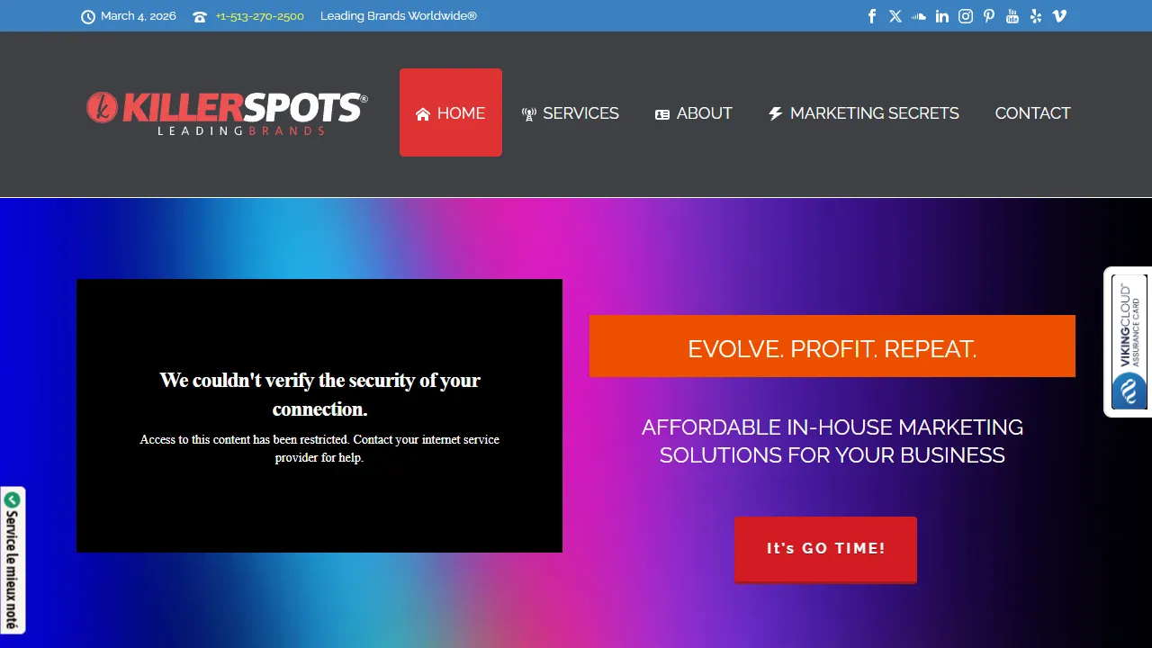 Screenshot of Killerspots Agency