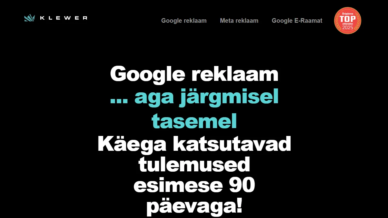 Screenshot of Klewer Marketing Agency (Google Ads Reklaamid)