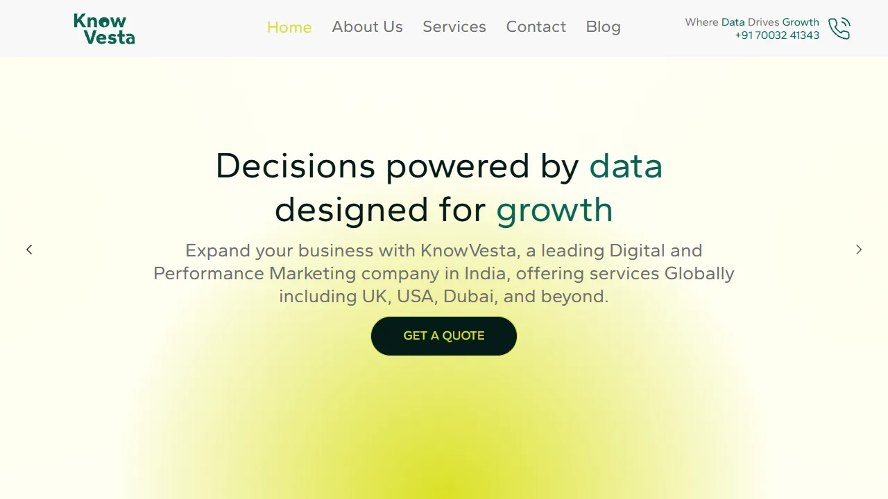 Screenshot of KnowVesta - Best Digital Marketing | Web Development | Performance Marketing Agency in Kolkata India