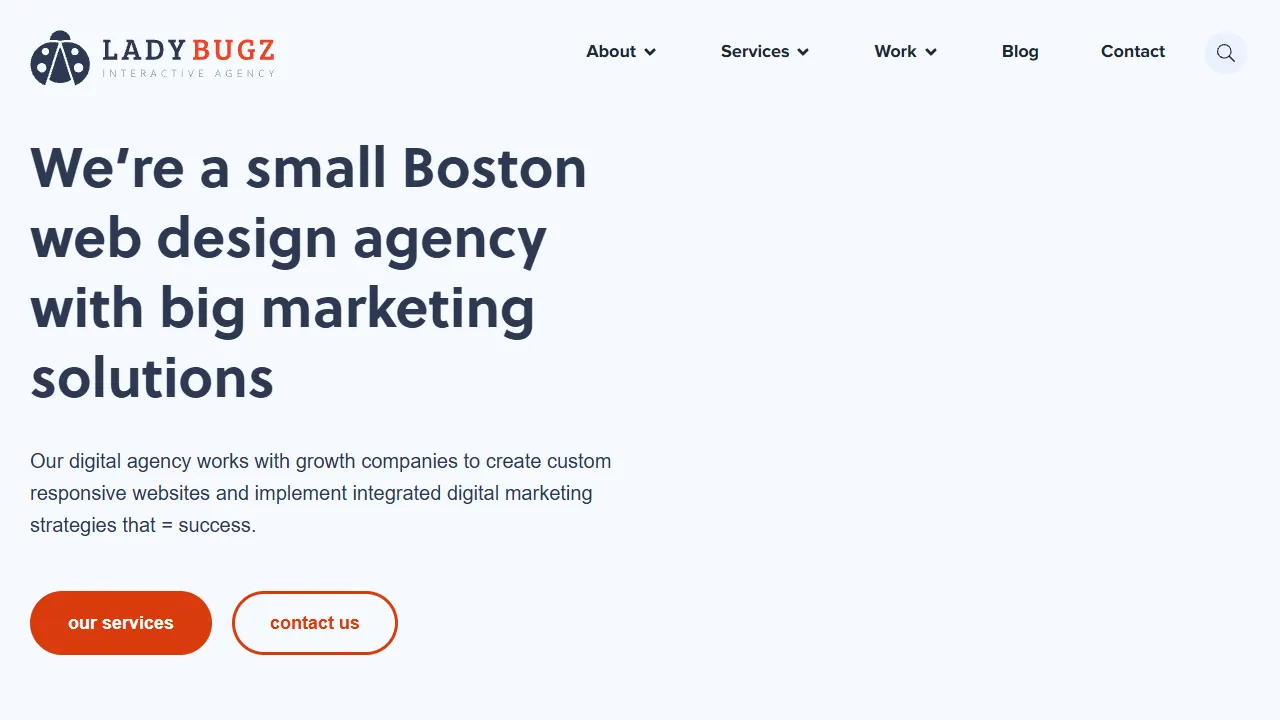 Screenshot of Ladybugz Interactive Agency