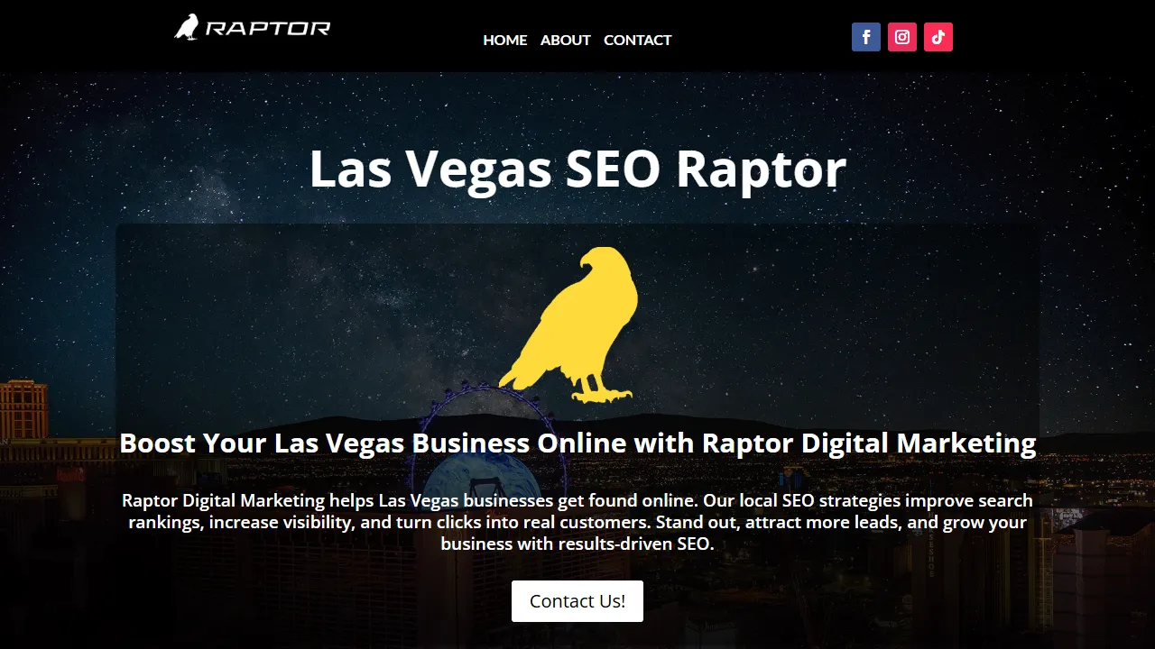 Screenshot of Las Vegas SEO Raptor