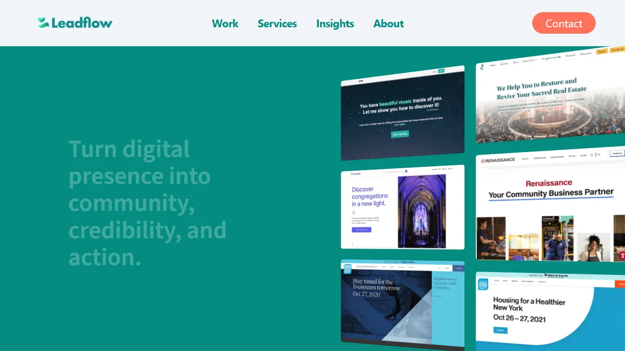 Screenshot of Leadflow NYC - Lead Gen Agency for Nonprofits & Entrepreneurs