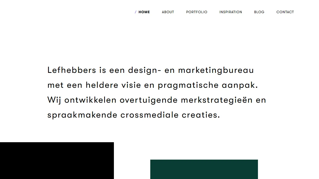 Screenshot of Lefhebbers - Reclame -en ontwerpbureau
