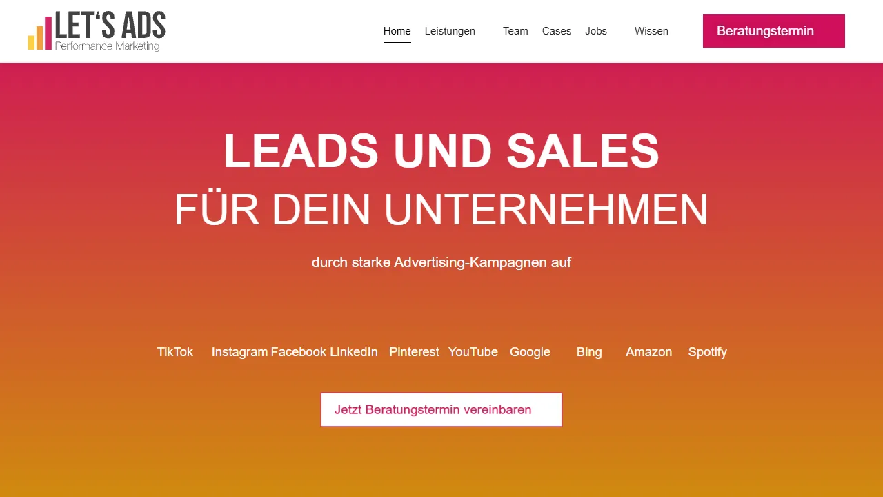 Screenshot of Let's Ads GmbH