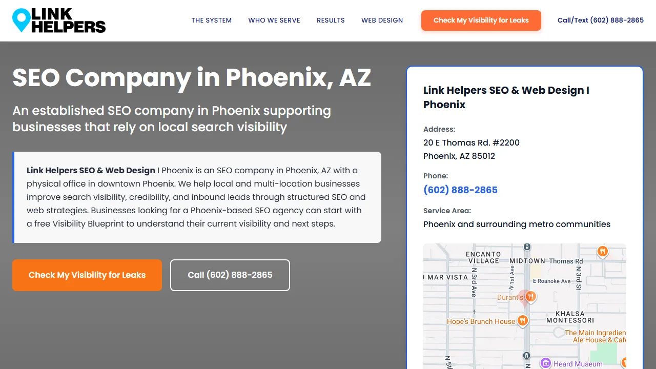 Screenshot of Link Helpers – SEO & Web Design Phoenix