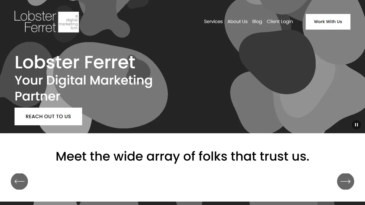 Screenshot of Lobster Ferret: A Digital Marketing Firm