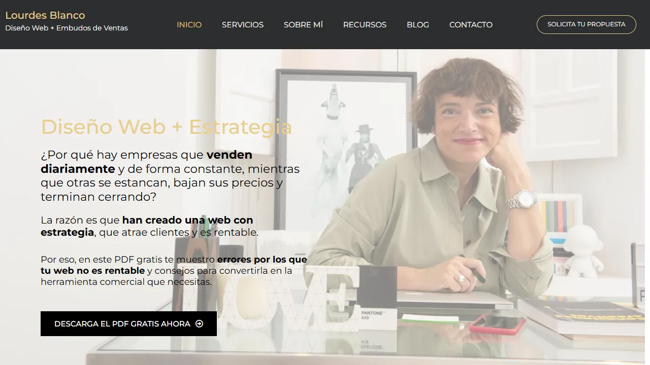 Screenshot of Lourdes Blanco | Diseño Web & SEO en Bilbao