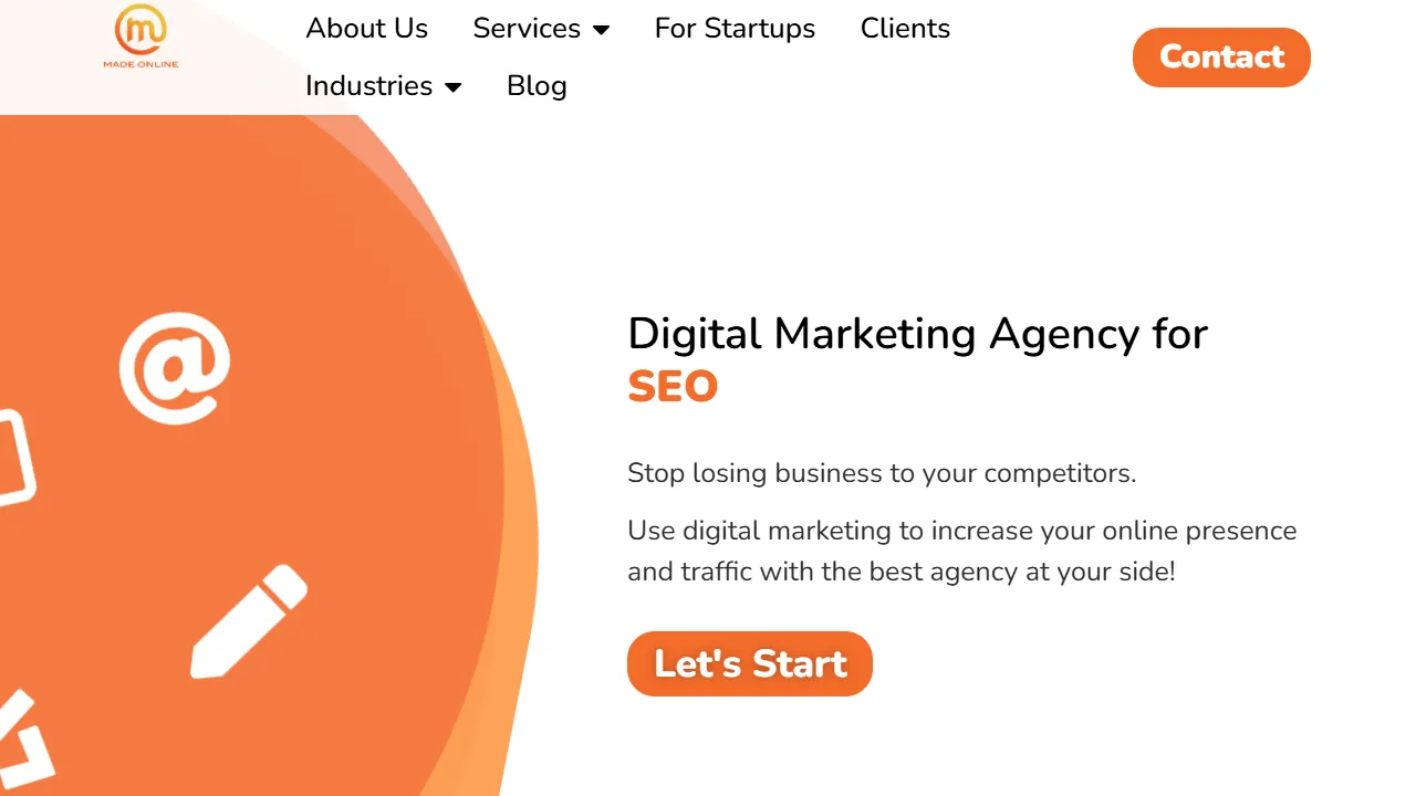 Screenshot of Made Online Agency